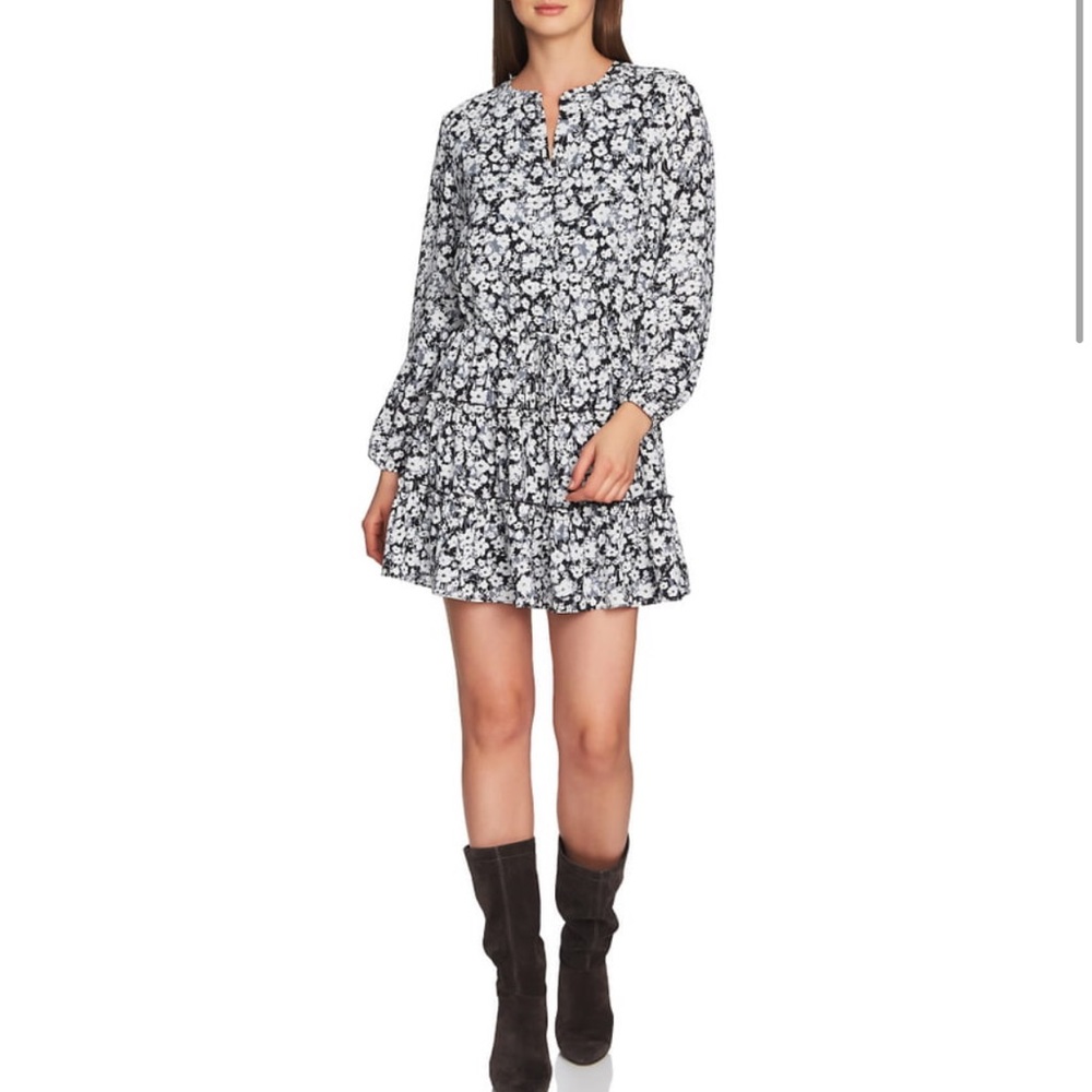 1.STATE Romantic Meadow Tiered Ruffle Dress - M